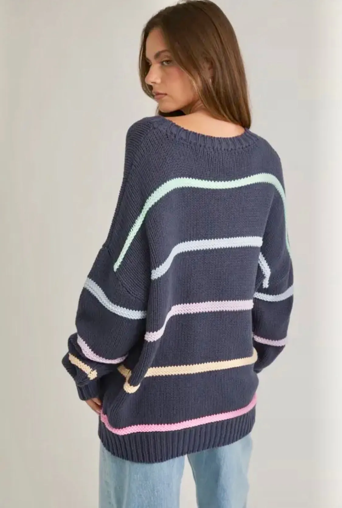 Navy All Day Striped Sweater