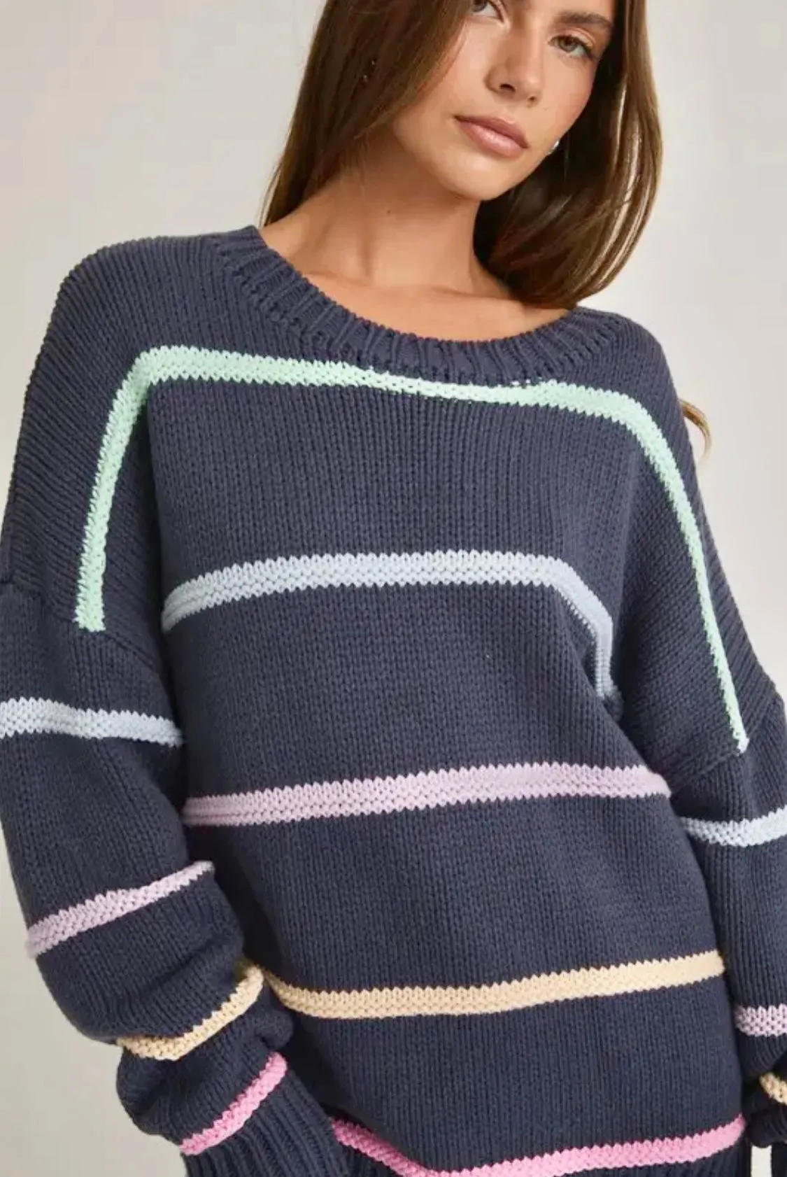 Navy All Day Striped Sweater