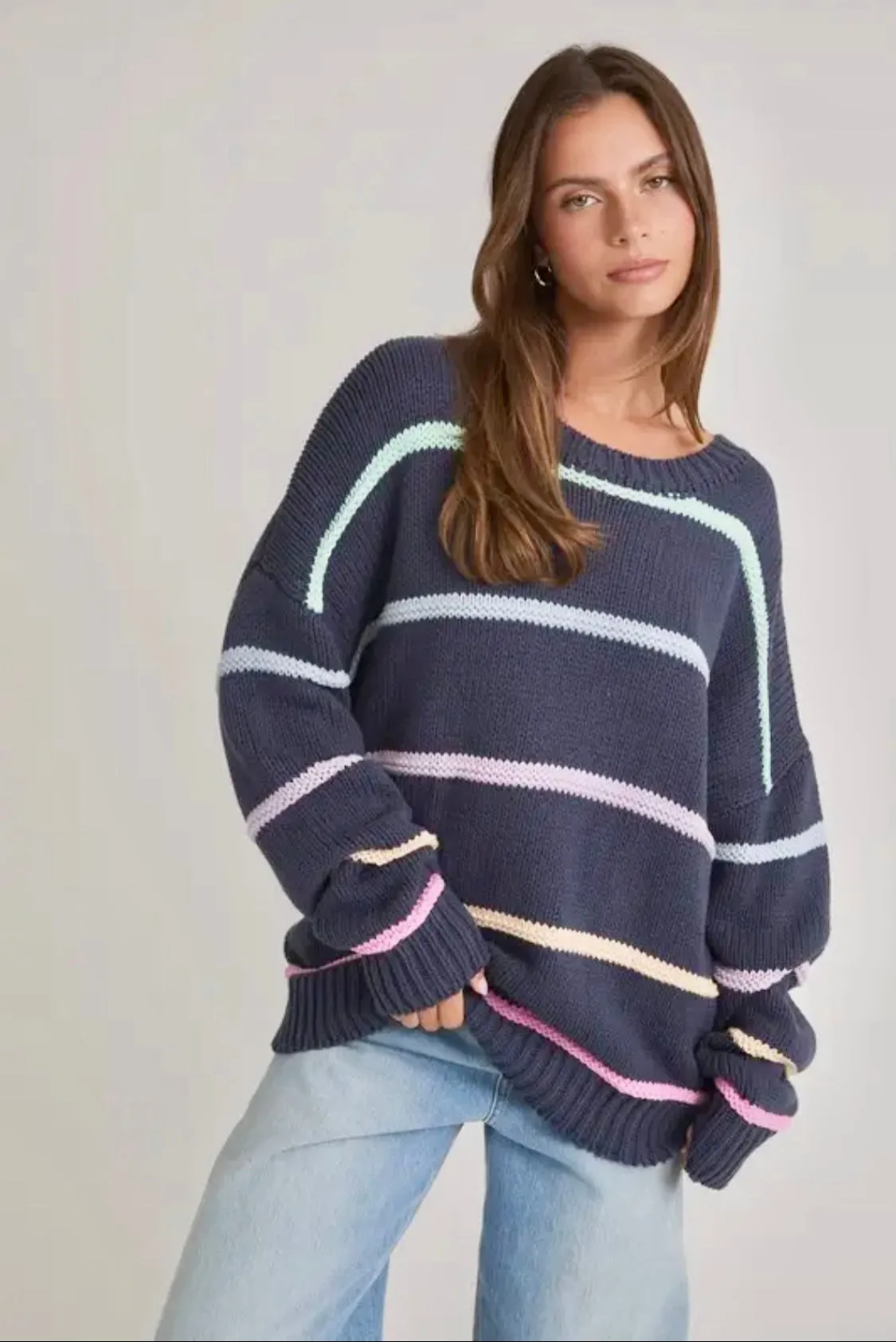 Navy All Day Striped Sweater