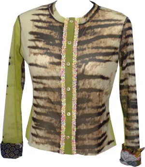 Nebraska Cropped Cardigan Beaded Front