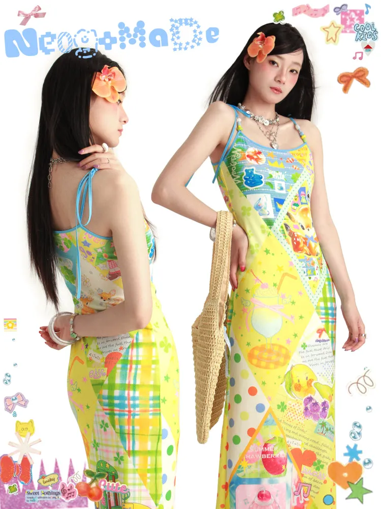 NeogoMade Bunny & Deer Dress | Harajuku Sweet Reversible Beaded Strap Dress