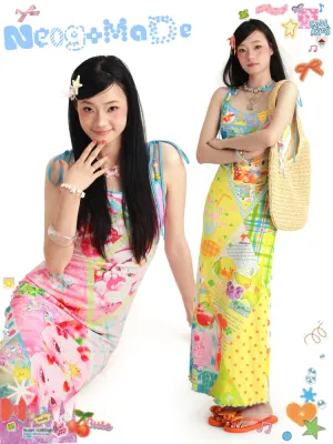 NeogoMade Bunny & Deer Dress | Harajuku Sweet Reversible Beaded Strap Dress