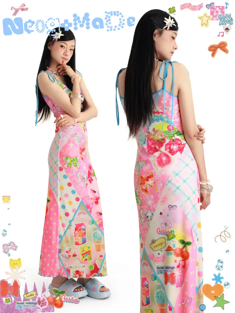 NeogoMade Bunny & Deer Dress | Harajuku Sweet Reversible Beaded Strap Dress