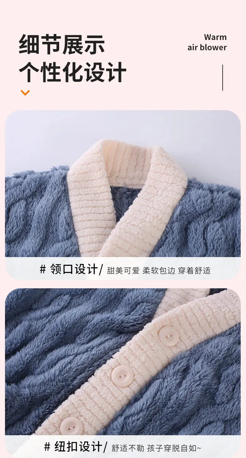 New 2023 Autumn Winter Kids Thicken Warm Flannel Pajamas Baby Boys Girls Cartoon Bear Casual Sleepwear Clothing Sets Pyjamas