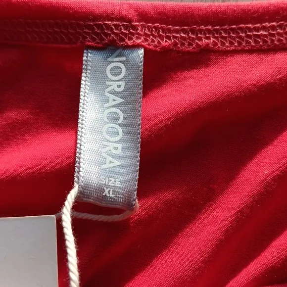 NEW NoraCora Jersey Sleep Shirt Lounge Pajama Top Books Tea Owl Red Extra Large