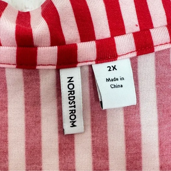 NEW Nordstrom Moonlight eco tencel pajamas in Red Barbados Ticking Stripe