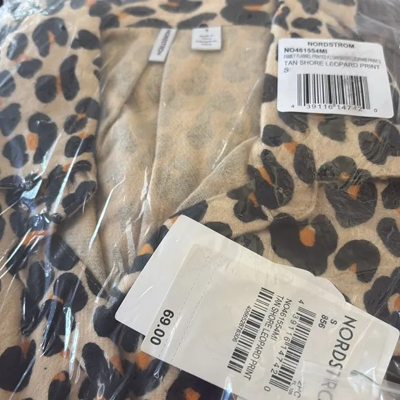 Nordstrom Leopard Print Flannel Patchwork Pajamas NWT Small