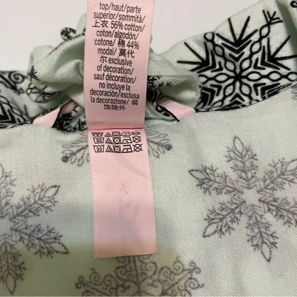 NWOT Victoria’s Secret Cotton Pajamas Scrunchie Set Women’s Size XL Snowflake