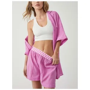 Nwt Free People Sleep Talk Lounge Shorts Pink X-Large