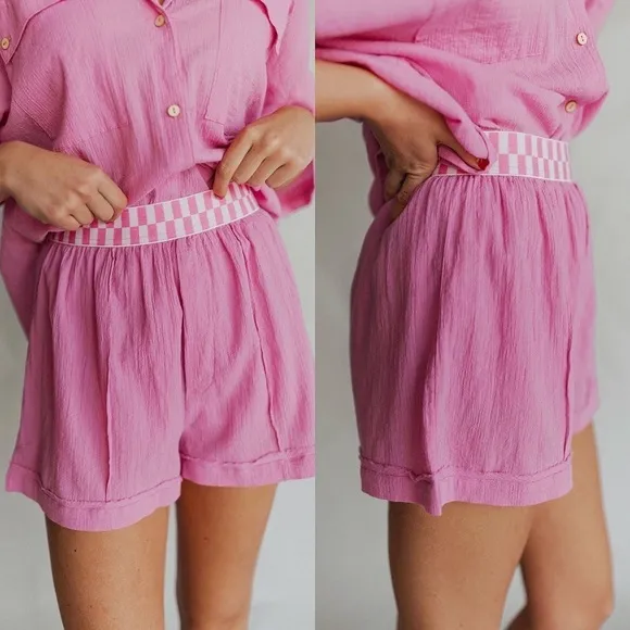 Nwt Free People Sleep Talk Lounge Shorts Pink X-Large