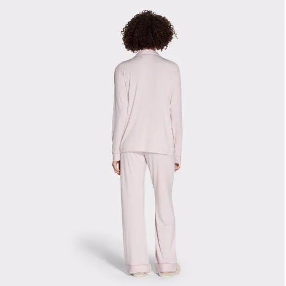 NWT UGG 2 pcs Lenon Pink Mini Stripe Jersey Knit Pajamas Shirt   Pants Set