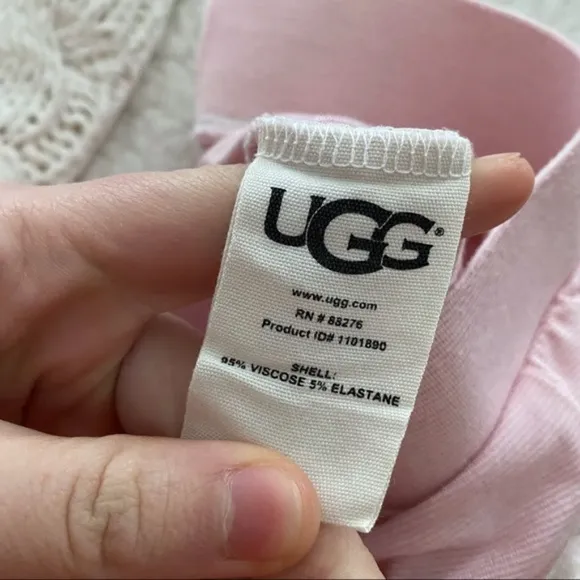 NWT UGG 2 pcs Lenon Pink Mini Stripe Jersey Knit Pajamas Shirt   Pants Set