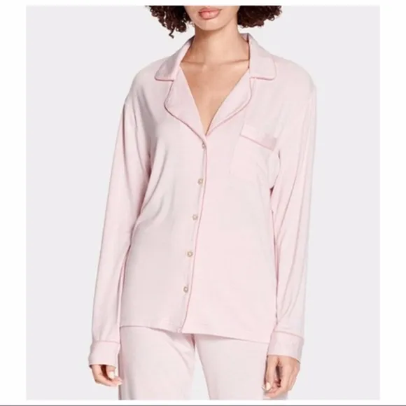 NWT UGG 2 pcs Lenon Pink Mini Stripe Jersey Knit Pajamas Shirt   Pants Set