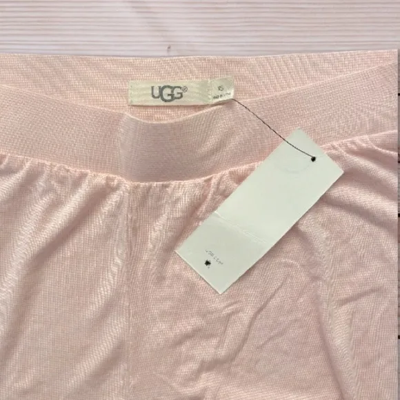 NWT UGG 2 pcs Lenon Pink Mini Stripe Jersey Knit Pajamas Shirt   Pants Set