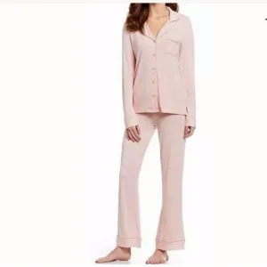 NWT UGG 2 pcs Lenon Pink Mini Stripe Jersey Knit Pajamas Shirt   Pants Set