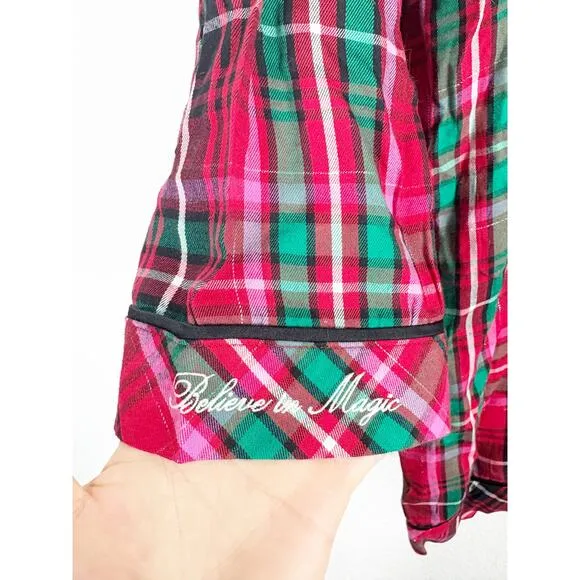 NWT Victoria’s Secret Flannel Romper Size XXL Red Plaid Print Pajamas Sleepwear