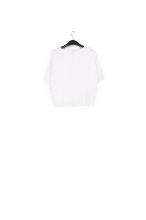 Off-white short-sleeved sweater