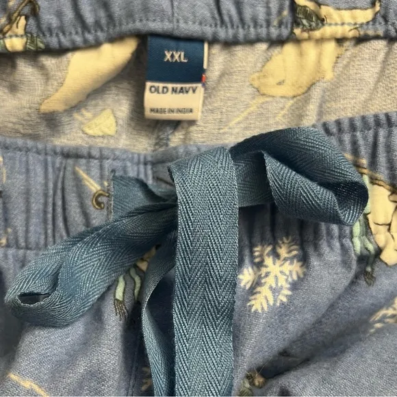 Old Navy polar bear cotton flannel pajamas sleep shirt and  bottoms XXL NWT