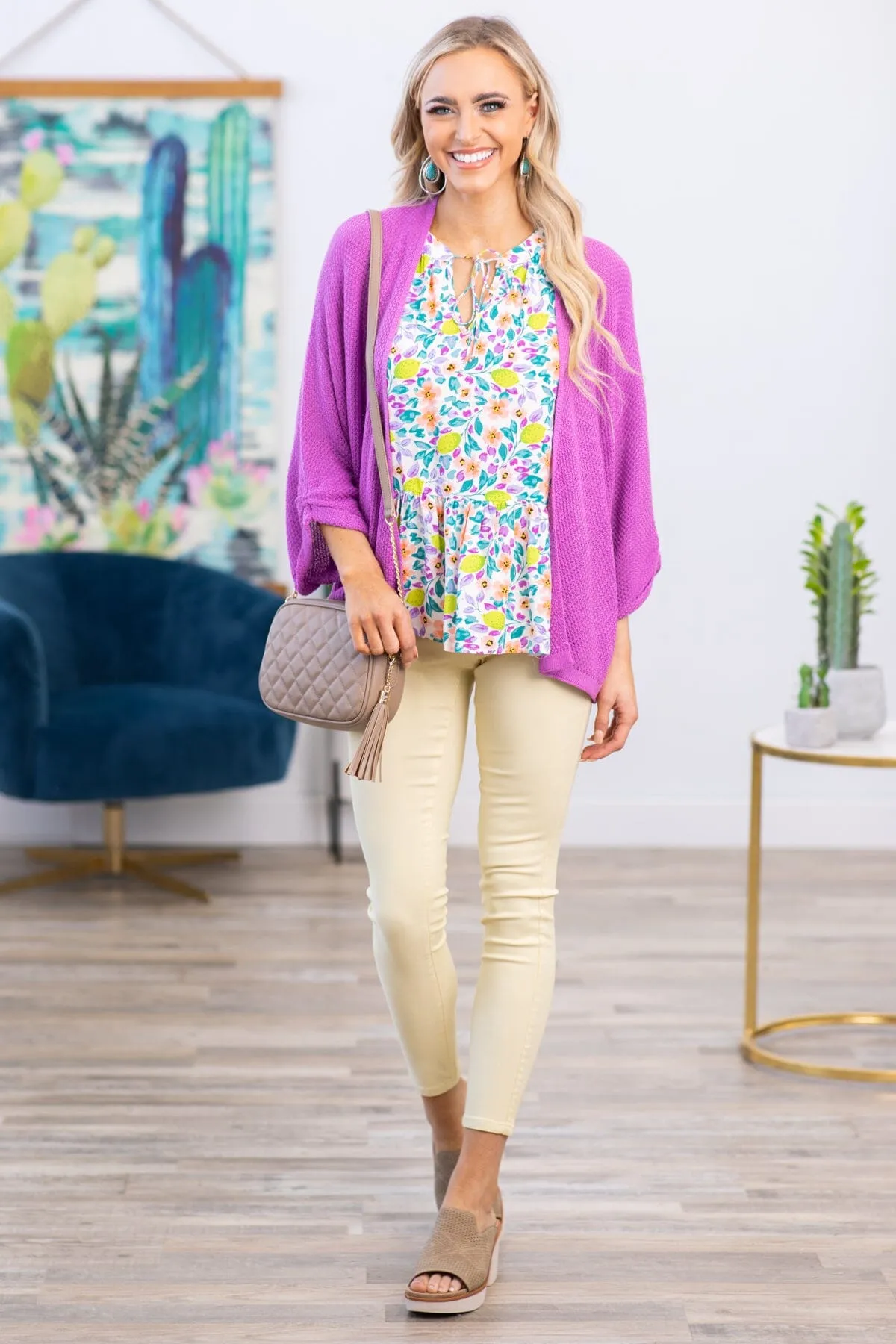 Orchid Dolman Sleeve Cardigan