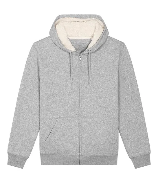 Organic Sherpa Zipped Hooded Sweatshirt: Unisex