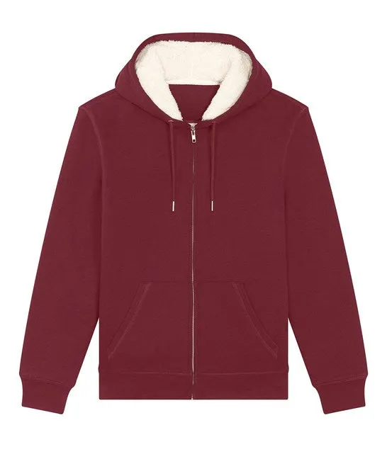 Organic Sherpa Zipped Hooded Sweatshirt: Unisex
