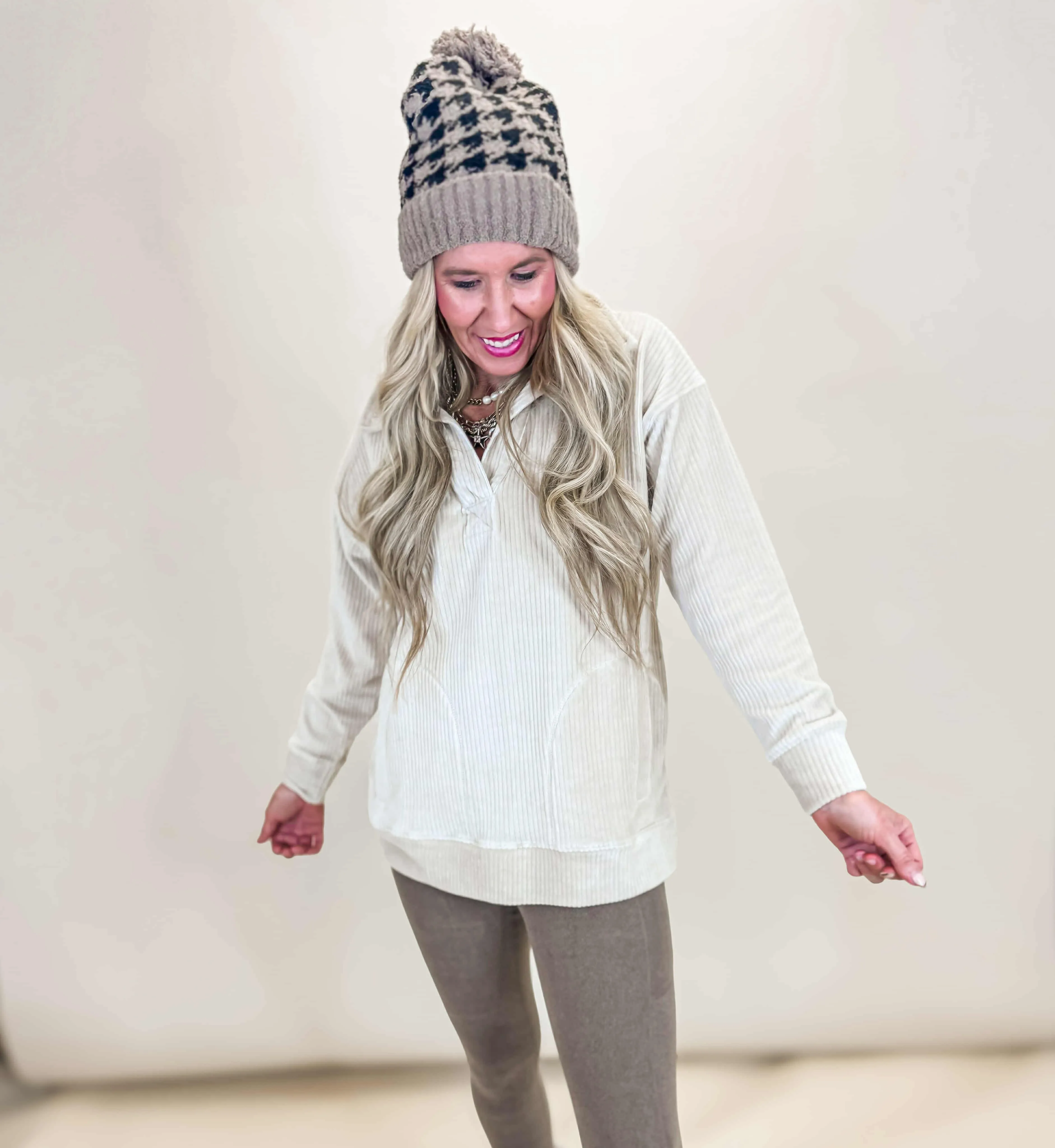 Oversized Collared Corduroy Pullover | MONO B. - Final Sale