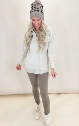 Oversized Collared Corduroy Pullover | MONO B. - Final Sale