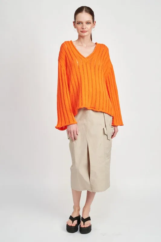 Oversized Orange Sweater