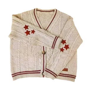 Oversized StarGirl Aesthetic Cardigan with Star Embroidery