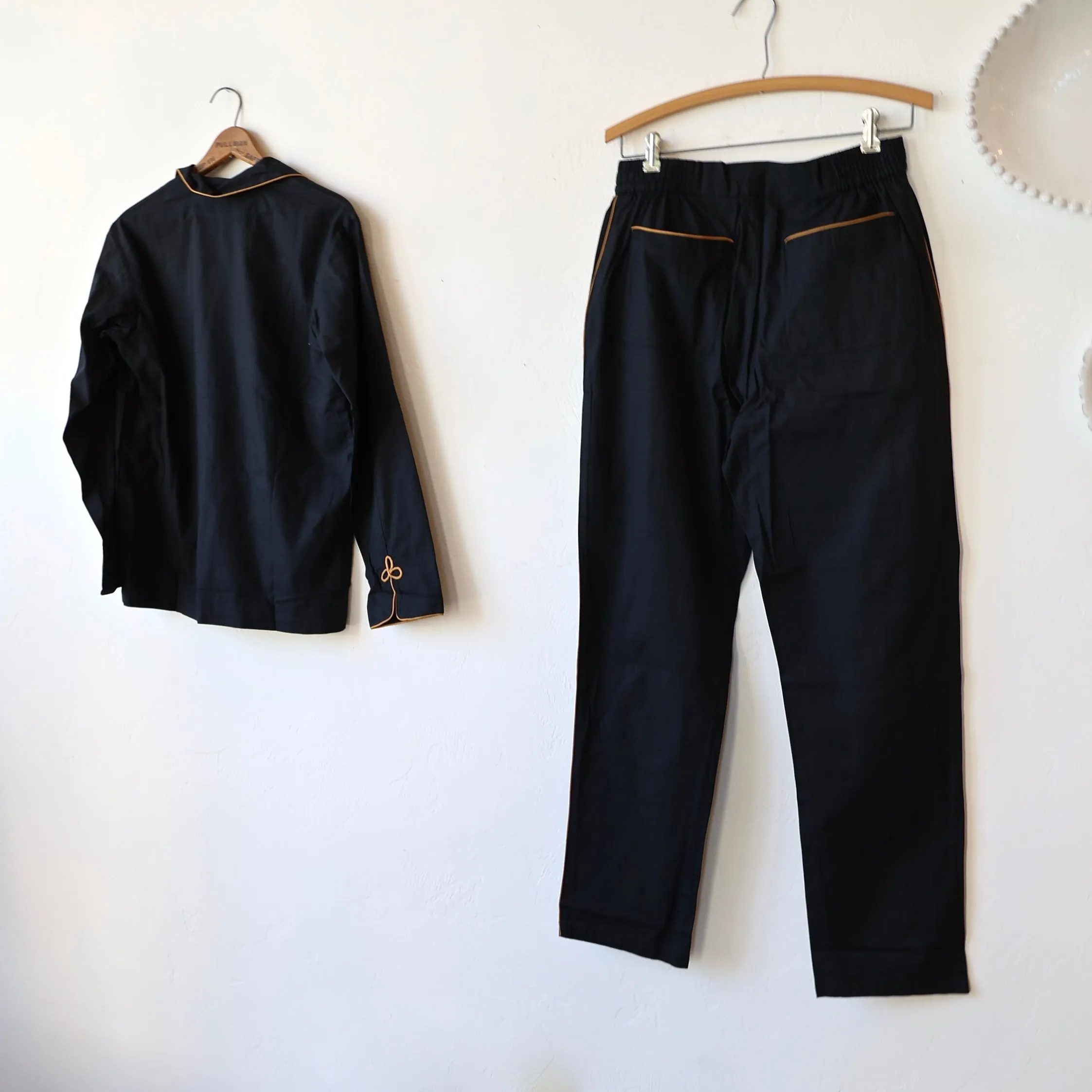 P. Le Moult Pajama Set - Black Herringbone