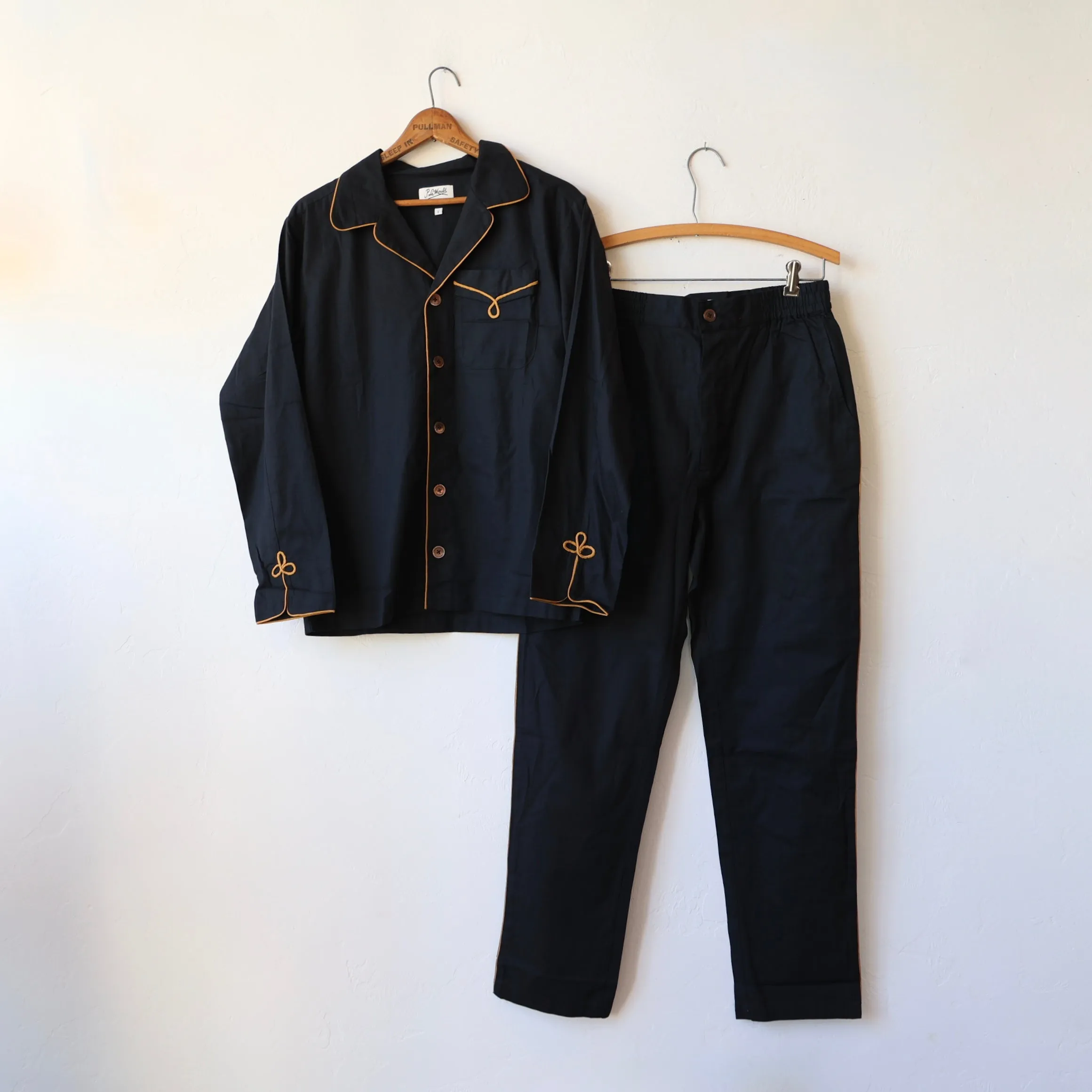 P. Le Moult Pajama Set - Black Herringbone