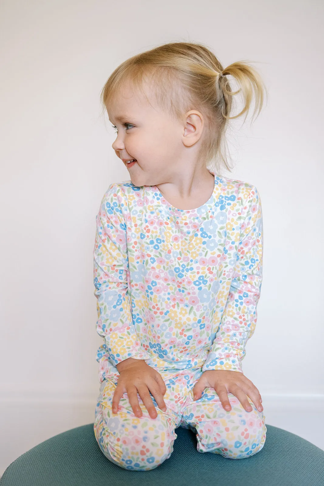 Pajama Set 2 Piece - Multi-colored Flower