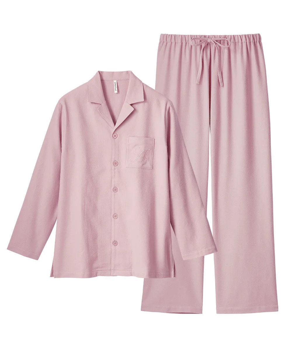 Pajamas Flannel shirt Top-Bottom Set