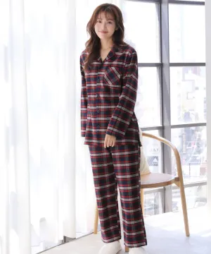 Pajamas Flannel shirt Top-Bottom Set