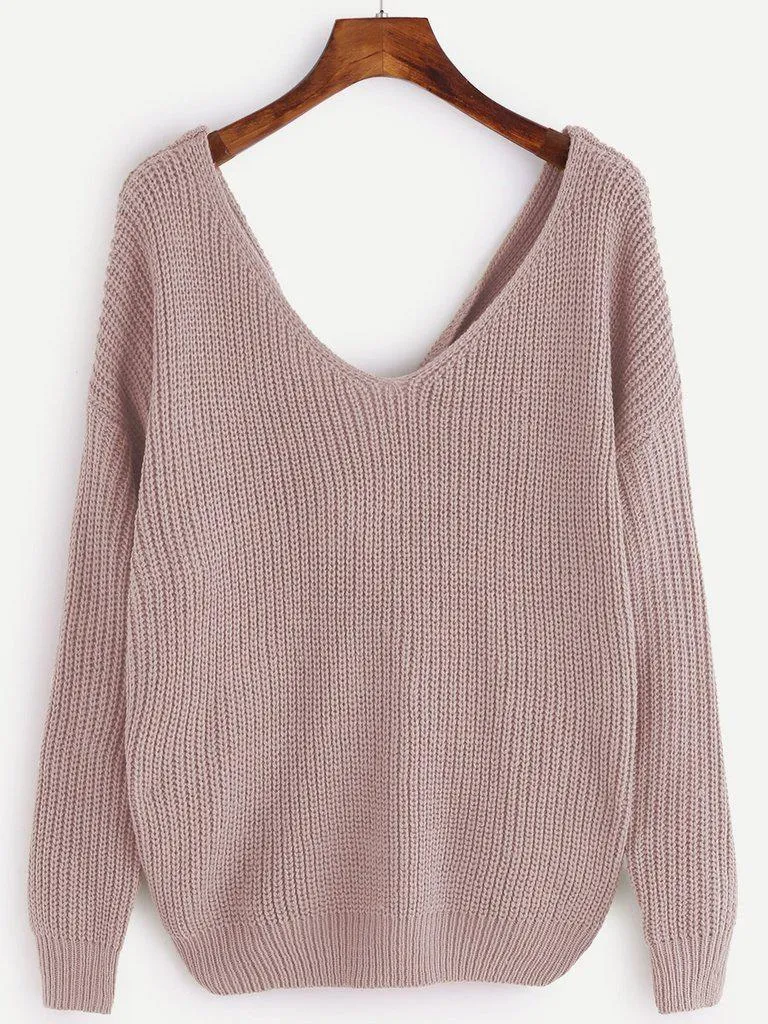 Pearl Beading Twist Infinity Sweater
