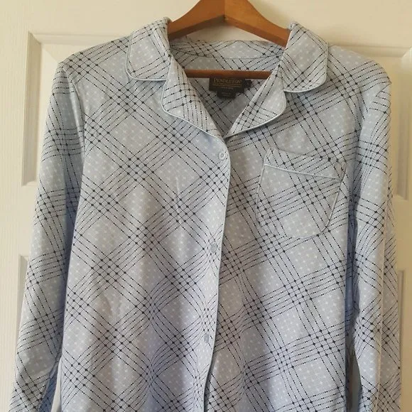 PENDLETON Sleepwear Pajamas Set Top Bottom PJ Button Top Size Large