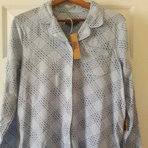 PENDLETON Sleepwear Pajamas Set Top Bottom PJ Button Top Size Large
