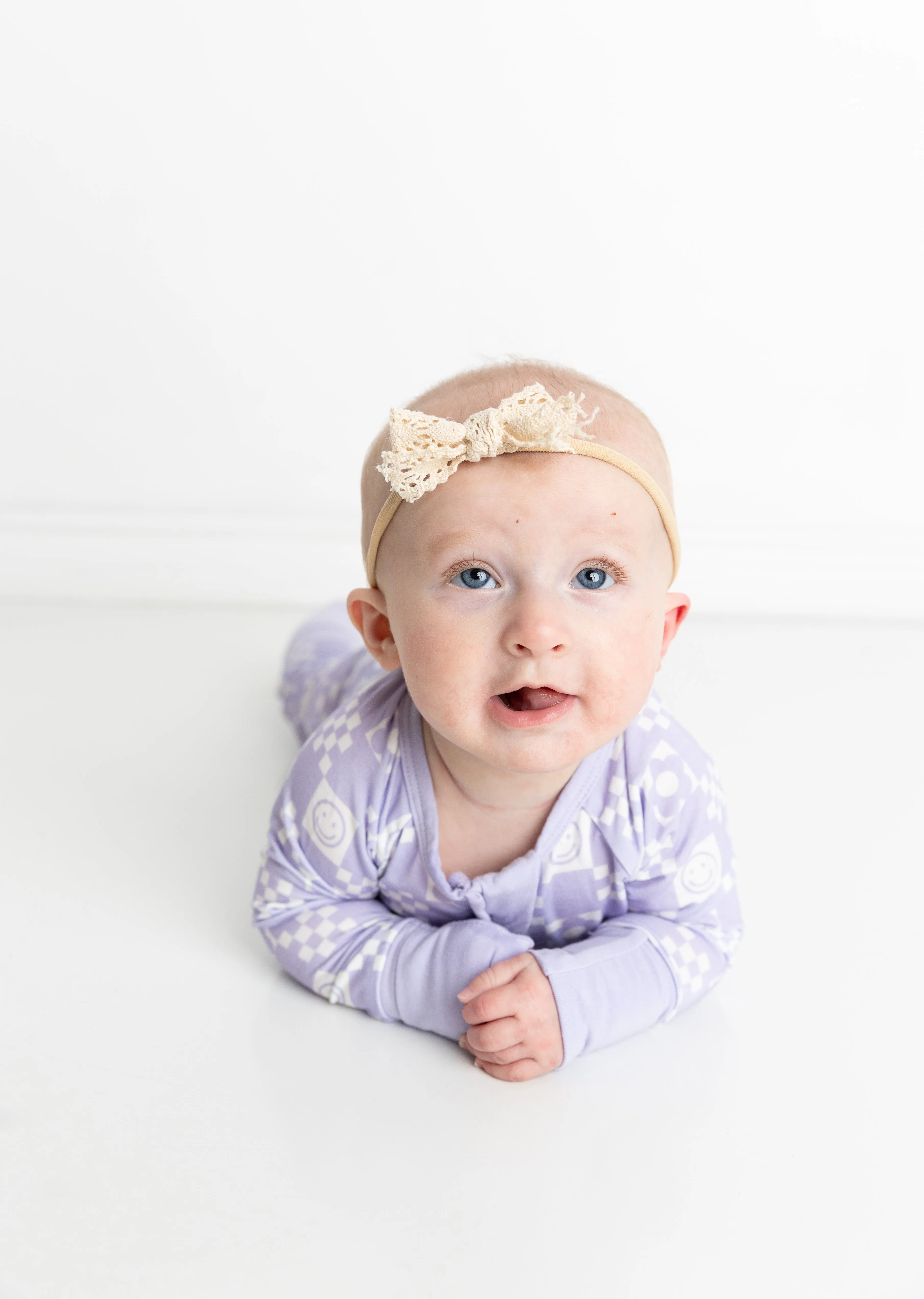 Periwinkle Checks Convertible Romper Pajamas