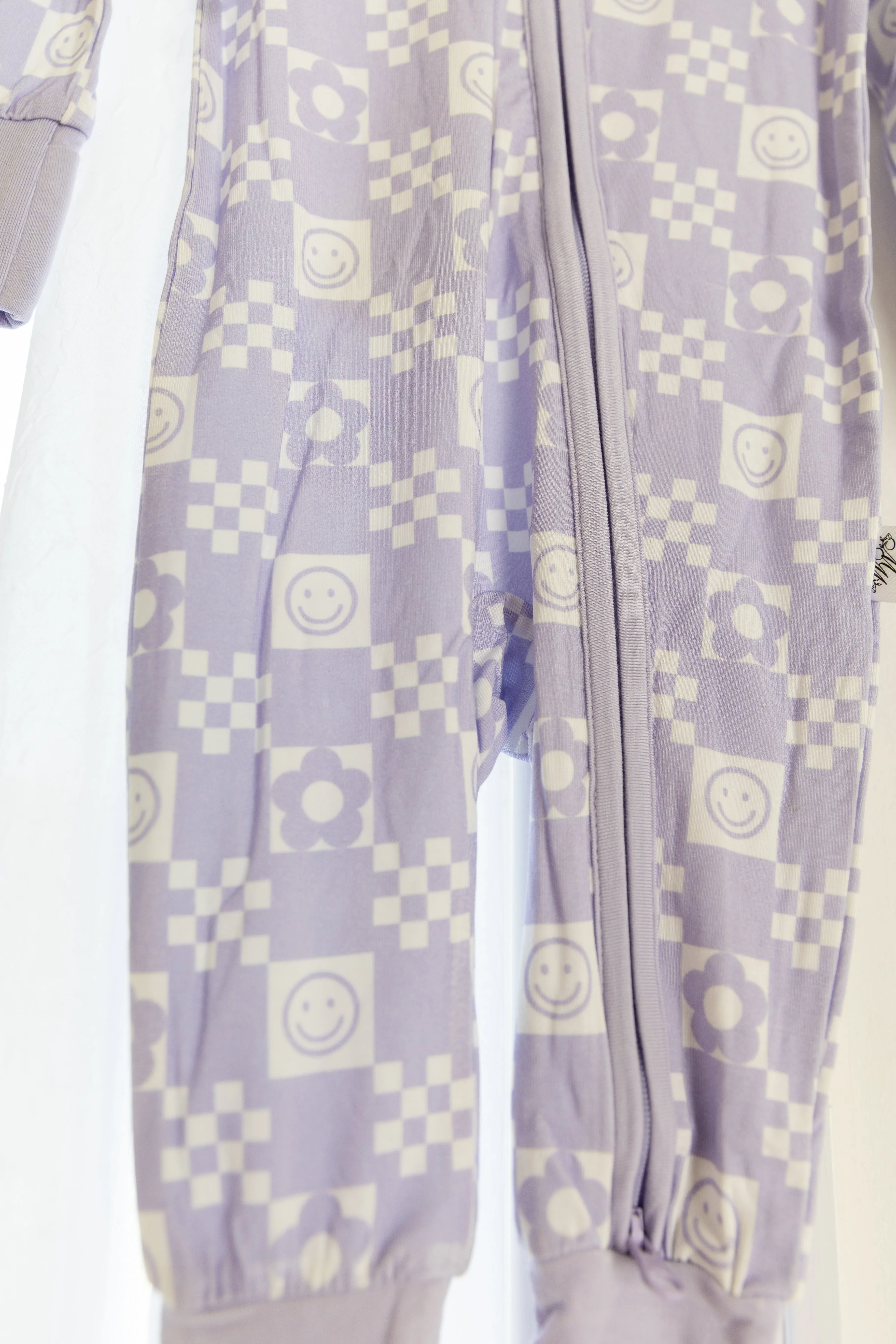 Periwinkle Checks Convertible Romper Pajamas