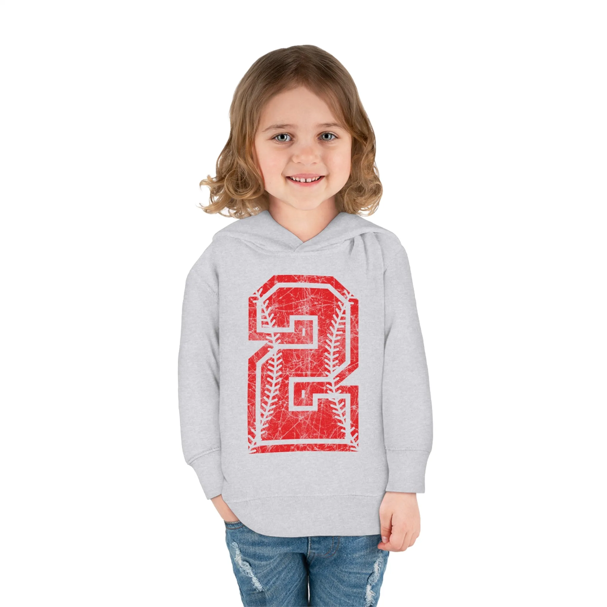 PERSONALIZED - Braves Baseball Number Toddler Pullover Fleece Hoodie