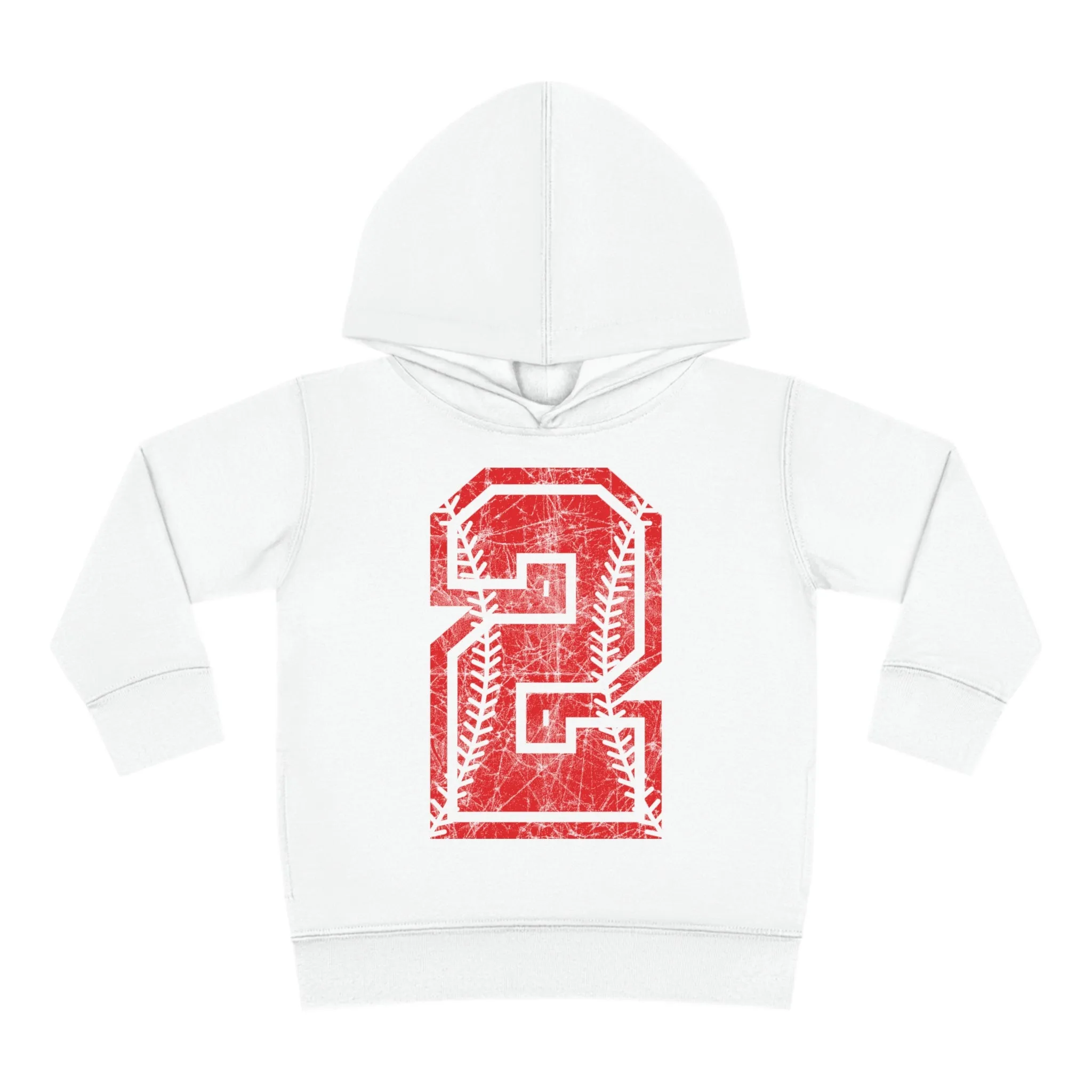 PERSONALIZED - Braves Baseball Number Toddler Pullover Fleece Hoodie