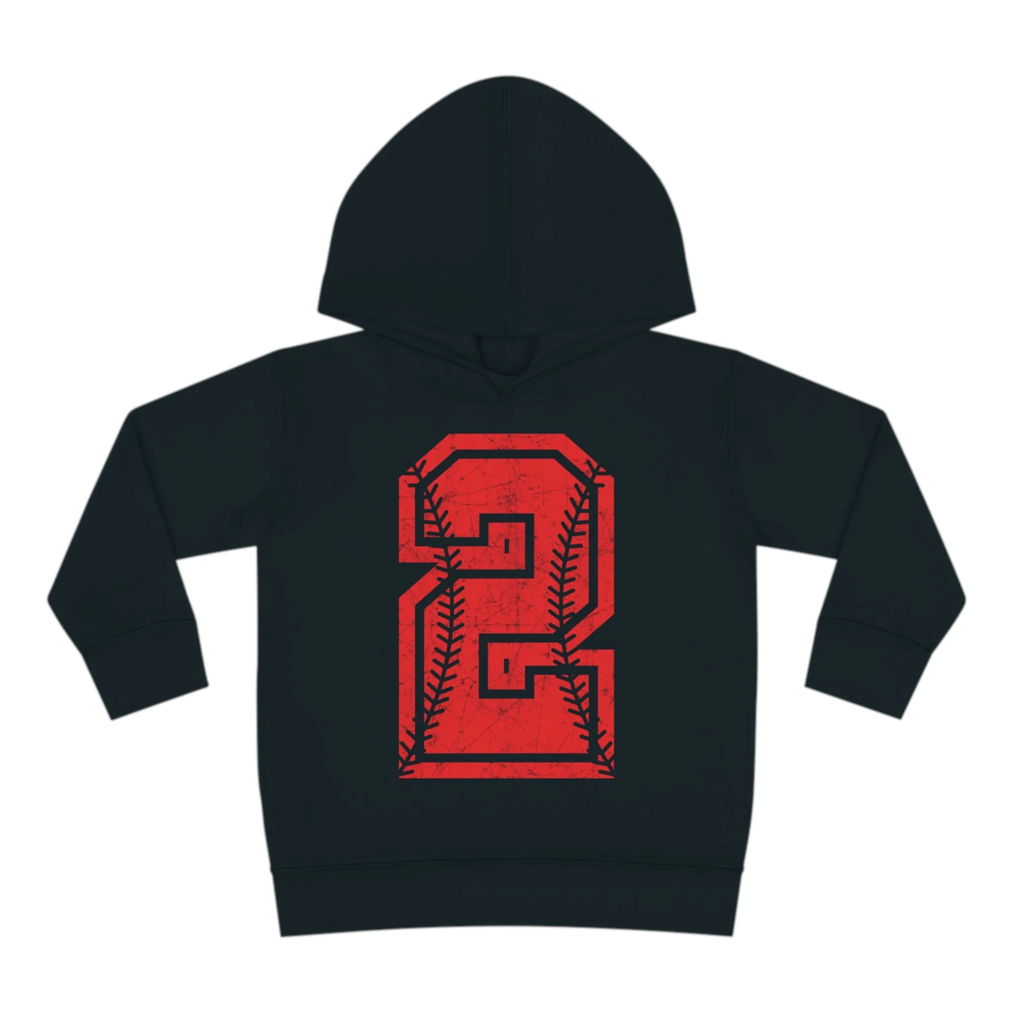 PERSONALIZED - Braves Baseball Number Toddler Pullover Fleece Hoodie