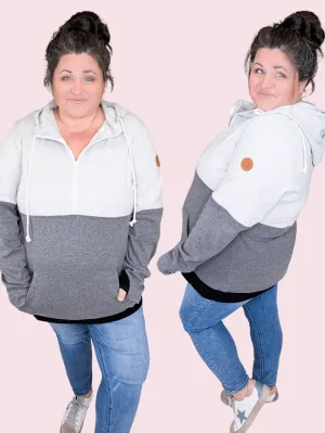 PHC- Triple Stretch Halfzip Hoodie in Colorblock Grays