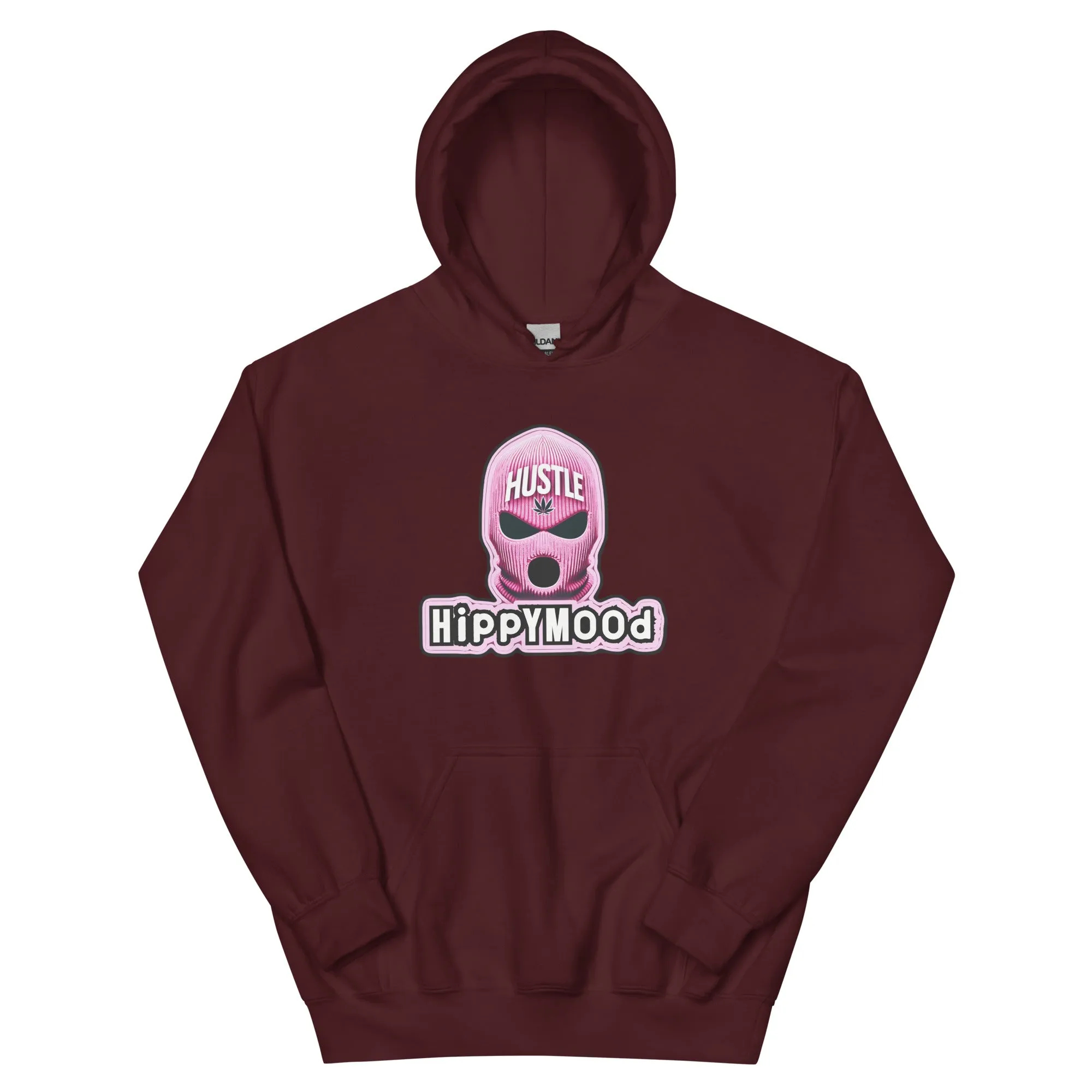 Pink Canna Ski Mask Pullover Hoodie