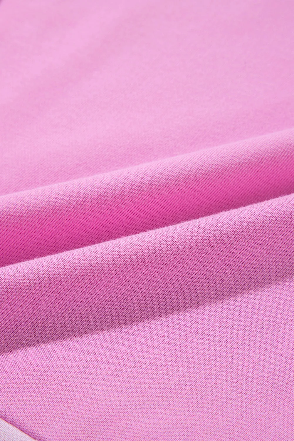 Pink Colorblock Henley High Low Oversize Sweatshirt