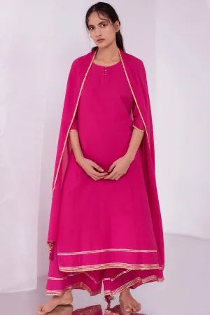 Pink gota work pyjama set