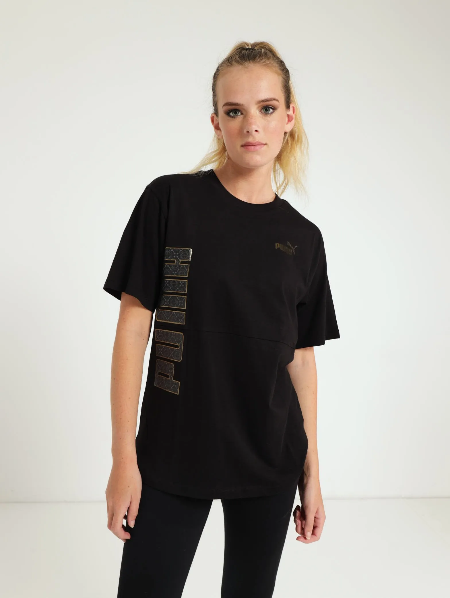 Power Logo Love Colorblock Tee - Black