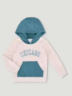 Pre-Boys Colorblock Kanga Hoody - Cream/Blue