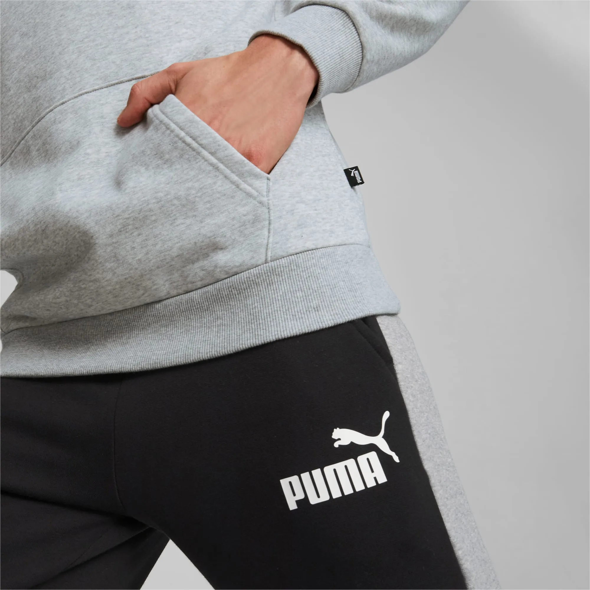 PUMA MENS HOODIE ESSENTIALS   TWO TONE BIG LOGO