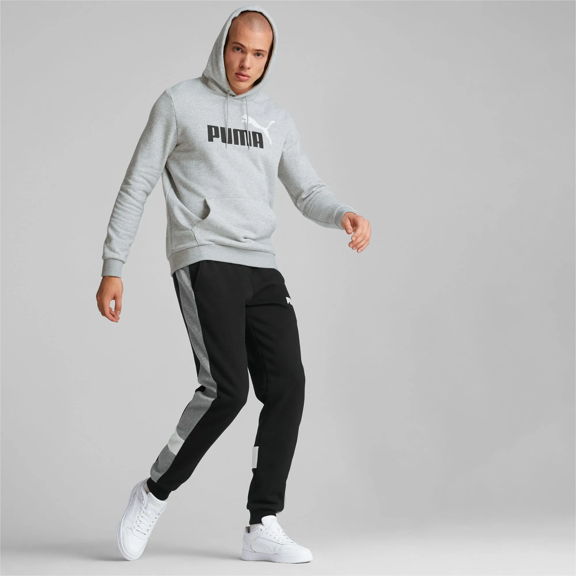 PUMA MENS HOODIE ESSENTIALS   TWO TONE BIG LOGO